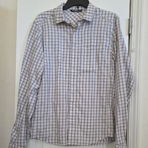 Arc'Teryx White, Tan, Grey Plaid Long Sleeved Collared Shirt!